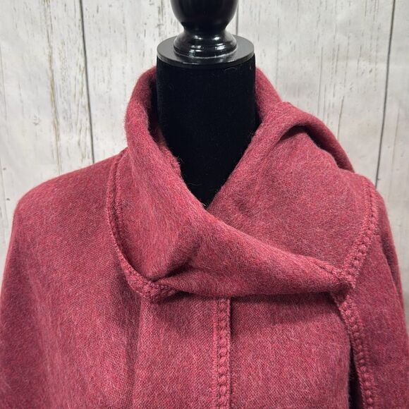 Estirpe Inca Alpaca 100% Poncho Button Front Scarf Attached Cozy Elegant Luxury - Picture 7 of 16